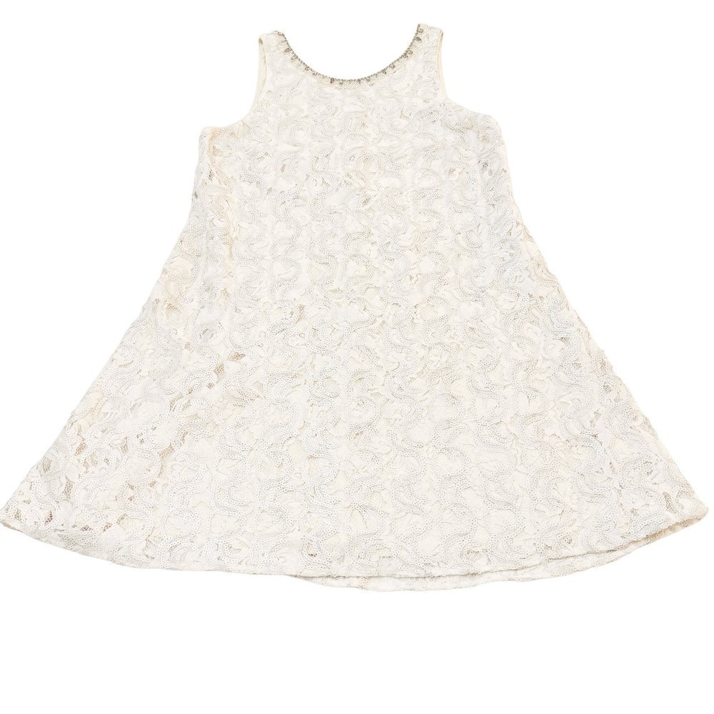 Belle Badgley Mischka Lace Sleeveless Dress Embellished Size 10